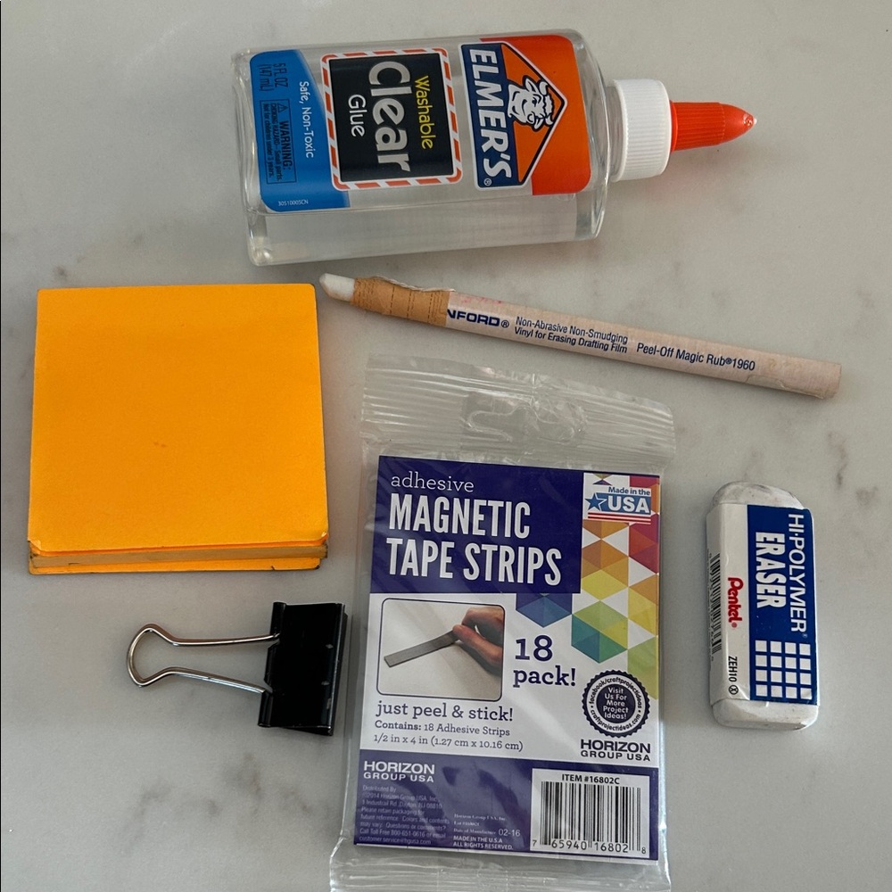 Elmer’s Clear Washable Glue. NWT magnetic tape strips 18 pack lot of misc items